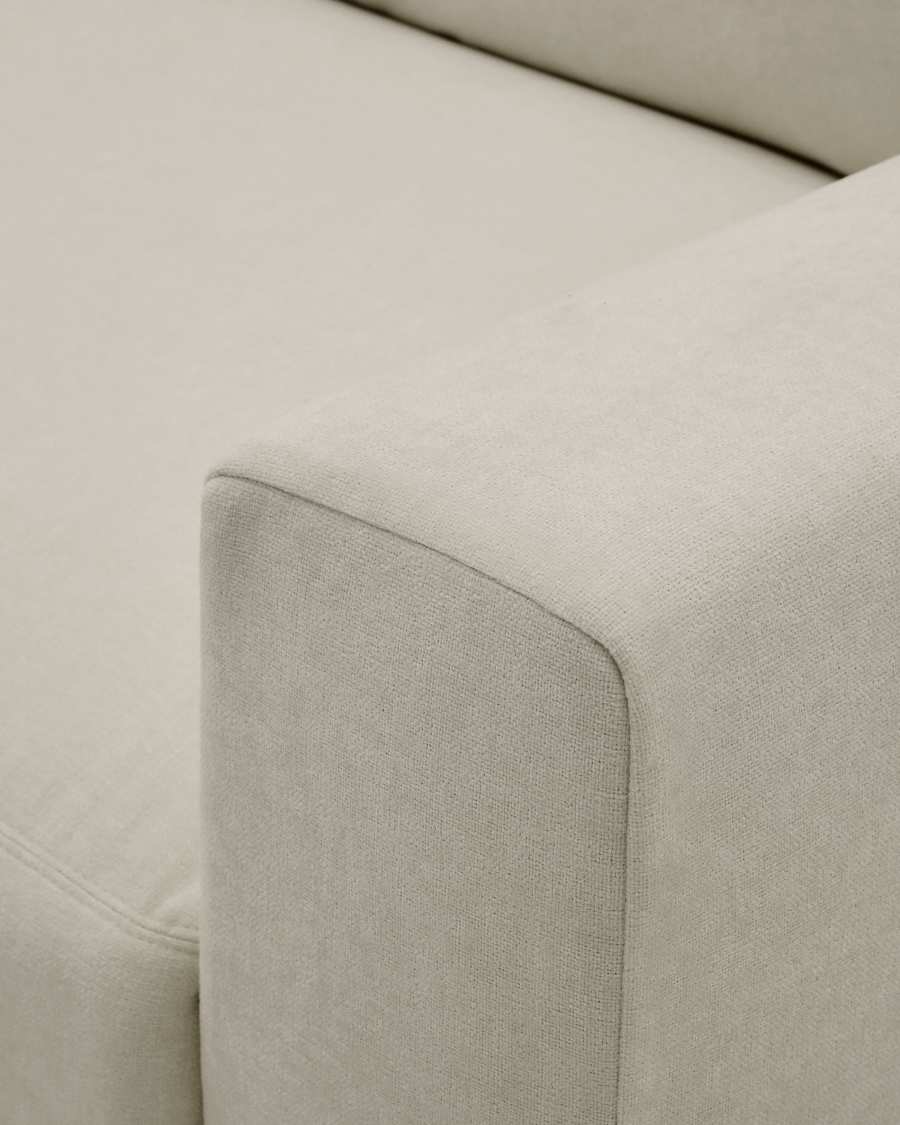 Alea removable cover modular sofa 3-seater in light brown chenille left chaise longue 220 cm