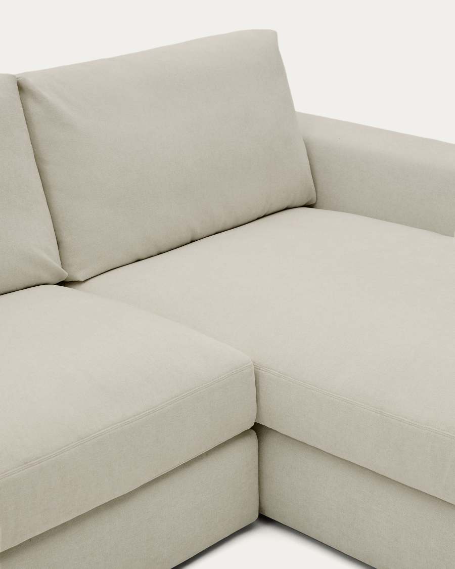 Alea removable cover modular sofa 4-seater in light brown chenille right chaise longue 310 cm