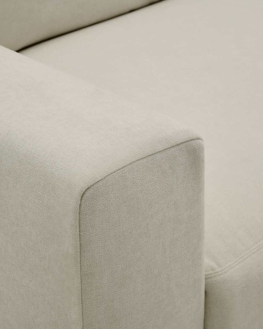 Alea removable cover modular sofa 4-seater in light brown chenille right chaise longue 310 cm