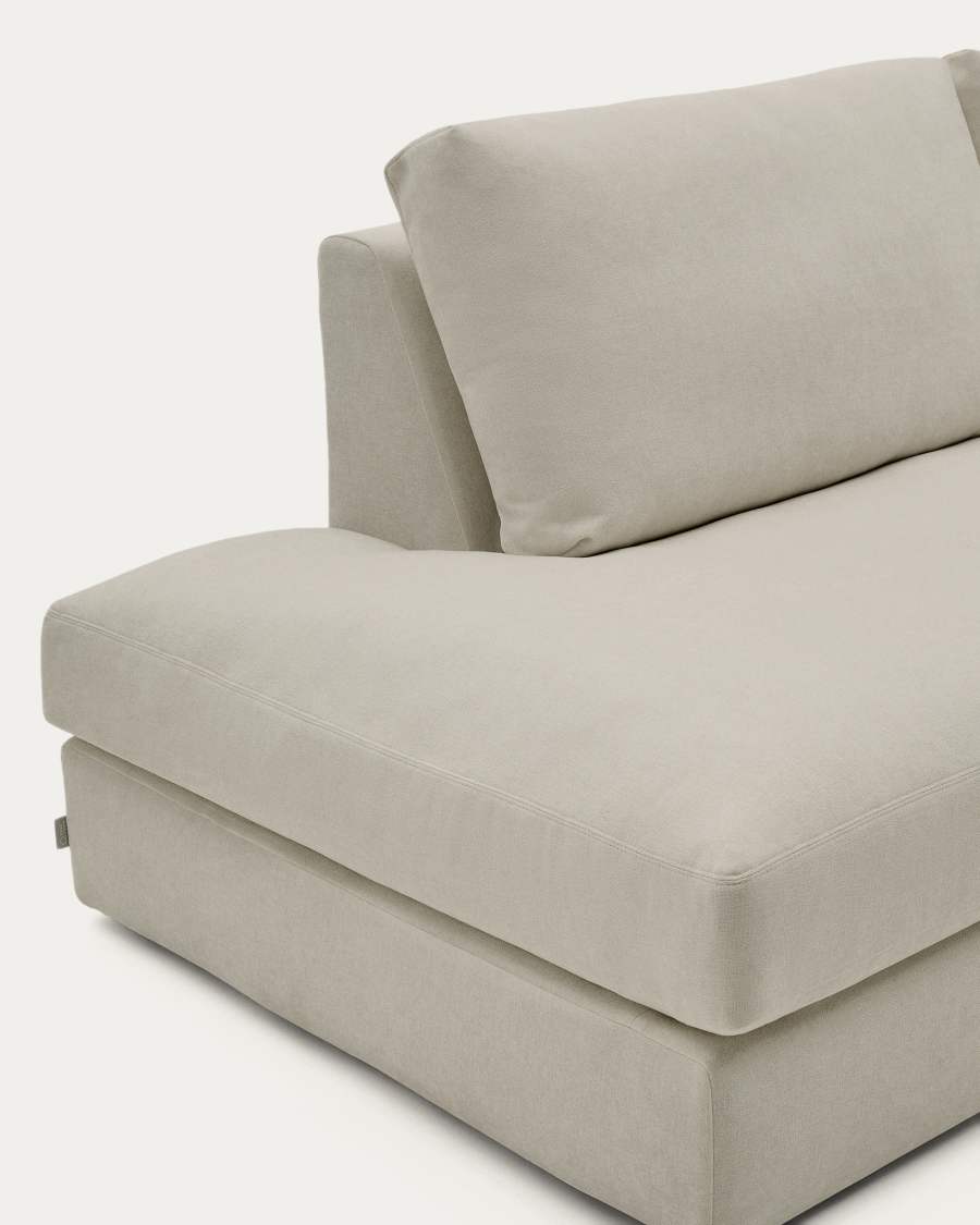 Alea removable cover modular sofa 5-seater in light brown chenille right chaise longue 340 cm