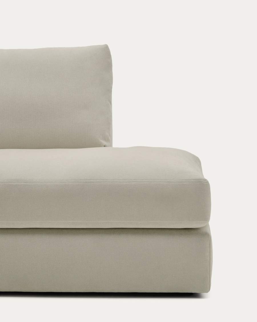 Alea removable cover modular sofa 5-seater in light brown chenille left chaise longue 340 cm