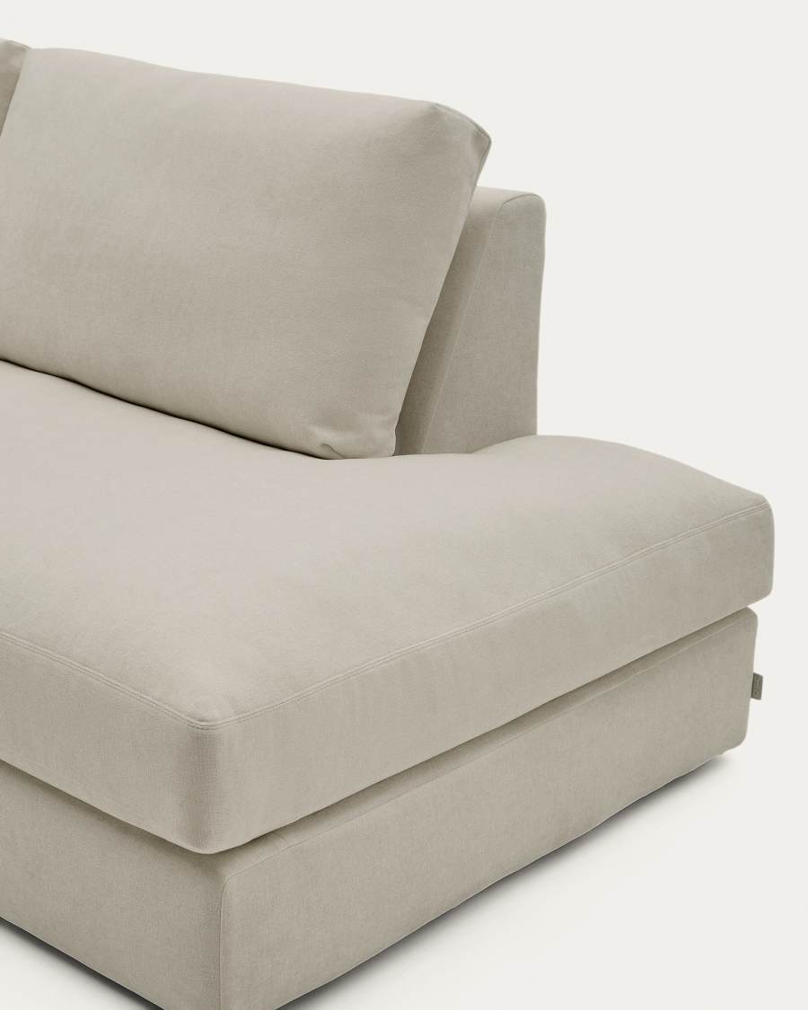 Alea removable cover modular sofa 5-seater in light brown chenille left chaise longue 340 cm