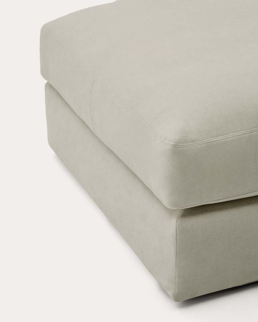 Alea removable cover footrest in light brown chenille 90 x 90 cm