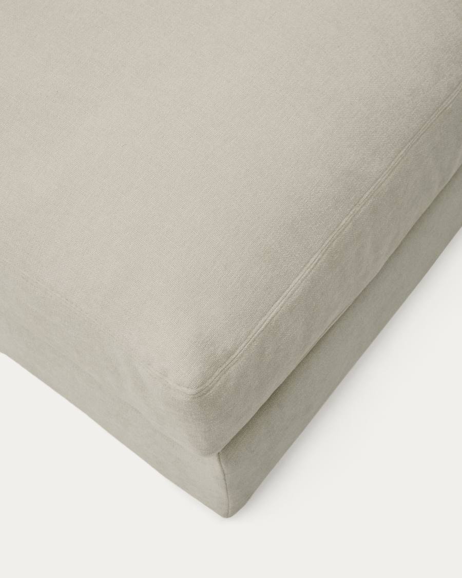 Alea removable cover footrest in light brown chenille 90 x 90 cm