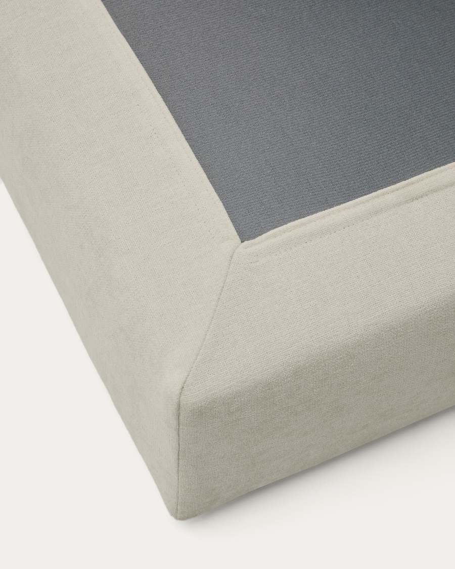 Alea removable cover footrest in light brown chenille 90 x 90 cm