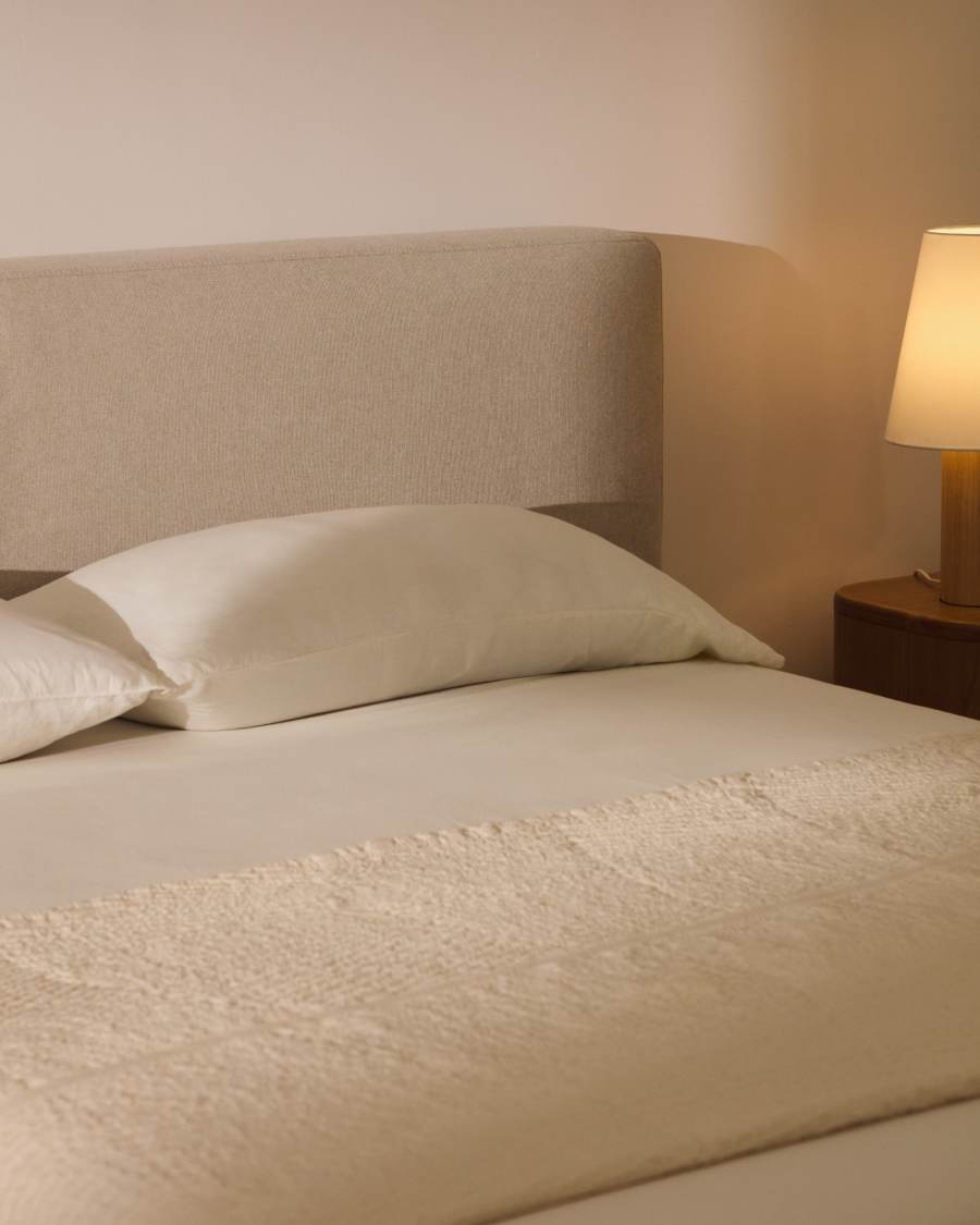 Blok ecru headboard with removable cover for bed up to 160cm