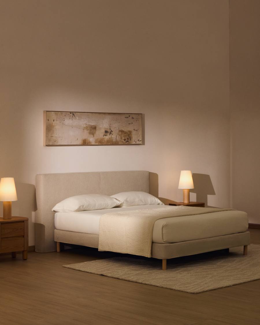 Blok ecru headboard with removable cover for bed up to 180cm