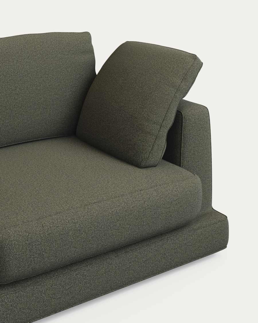 Divano Gala 3 posti in ciniglia verde scuro FSC Mix Credit 210 cm