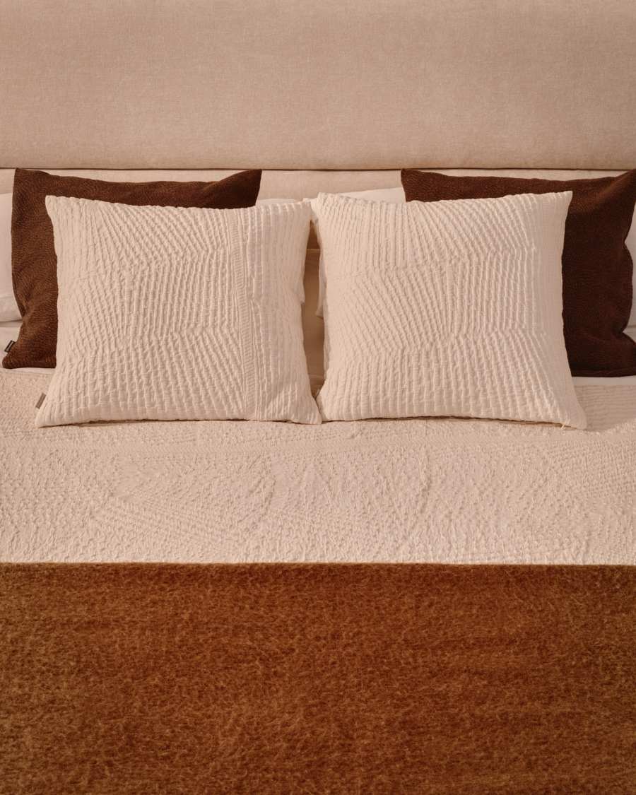 Raylo set of 2 100% cotton cushion covers with structure and stripes 50 x 50 cm