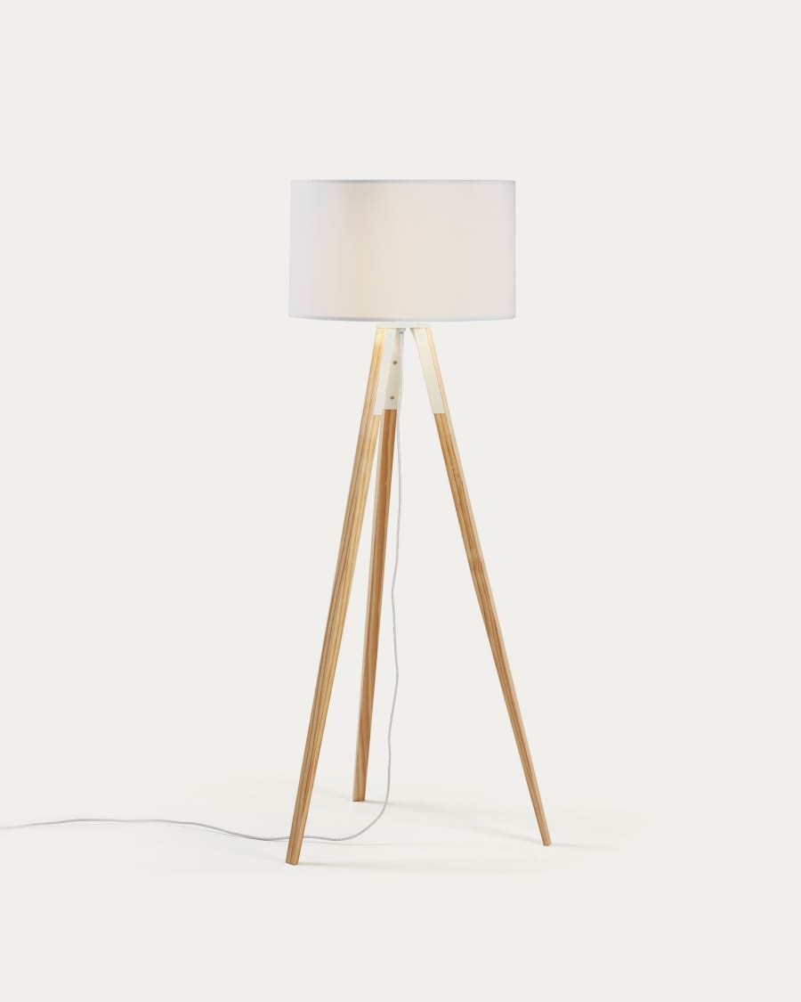 Iguazu floor lamp in solid pine wood