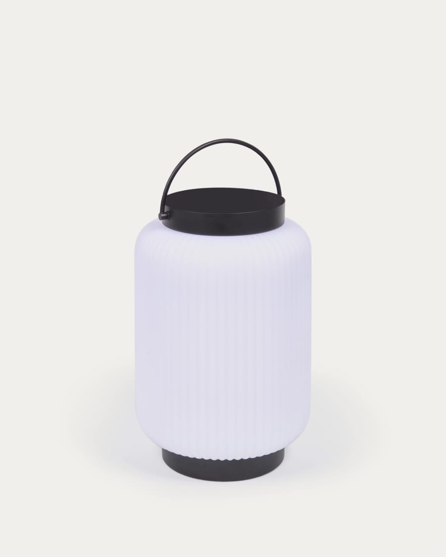 Lampe de table d'extérieur Verona en polyéthylène et métal avec finition noire