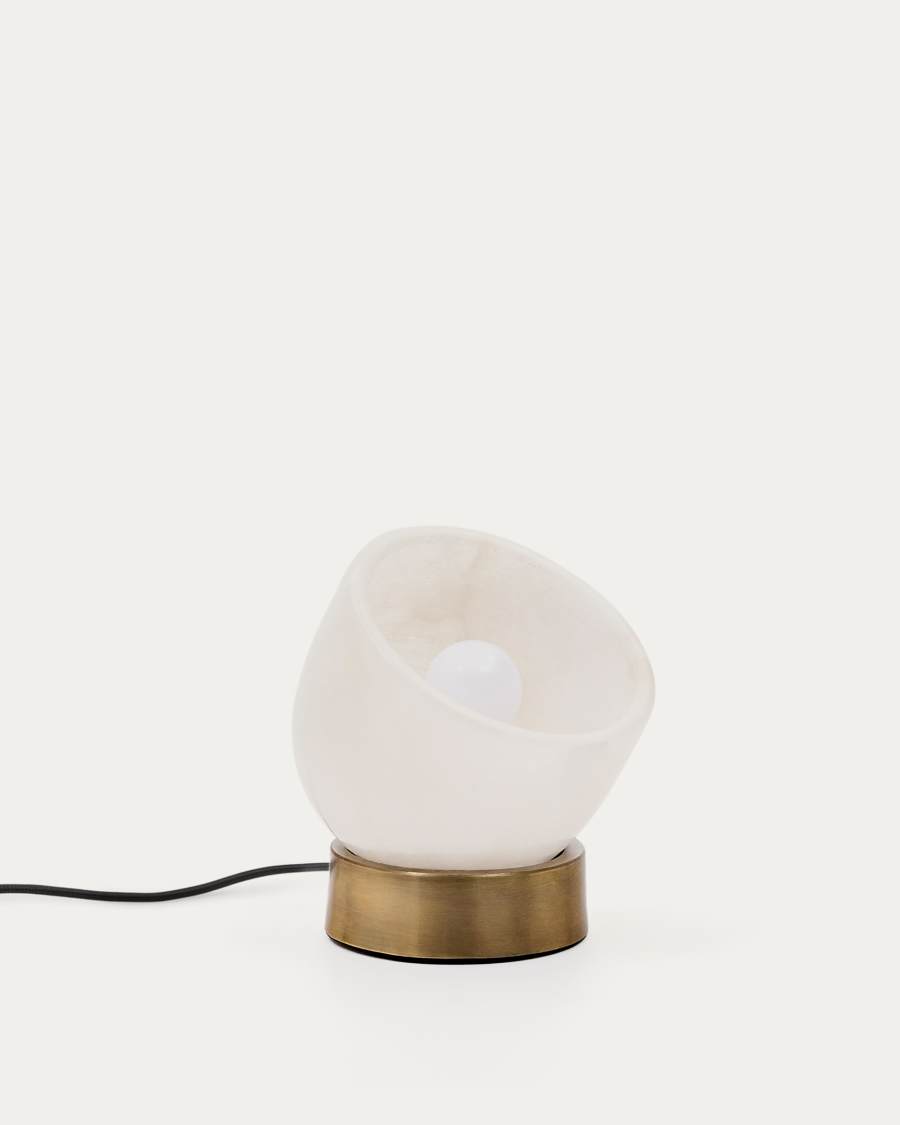 Shenli table lamp in alabaster and metal with a brass finish