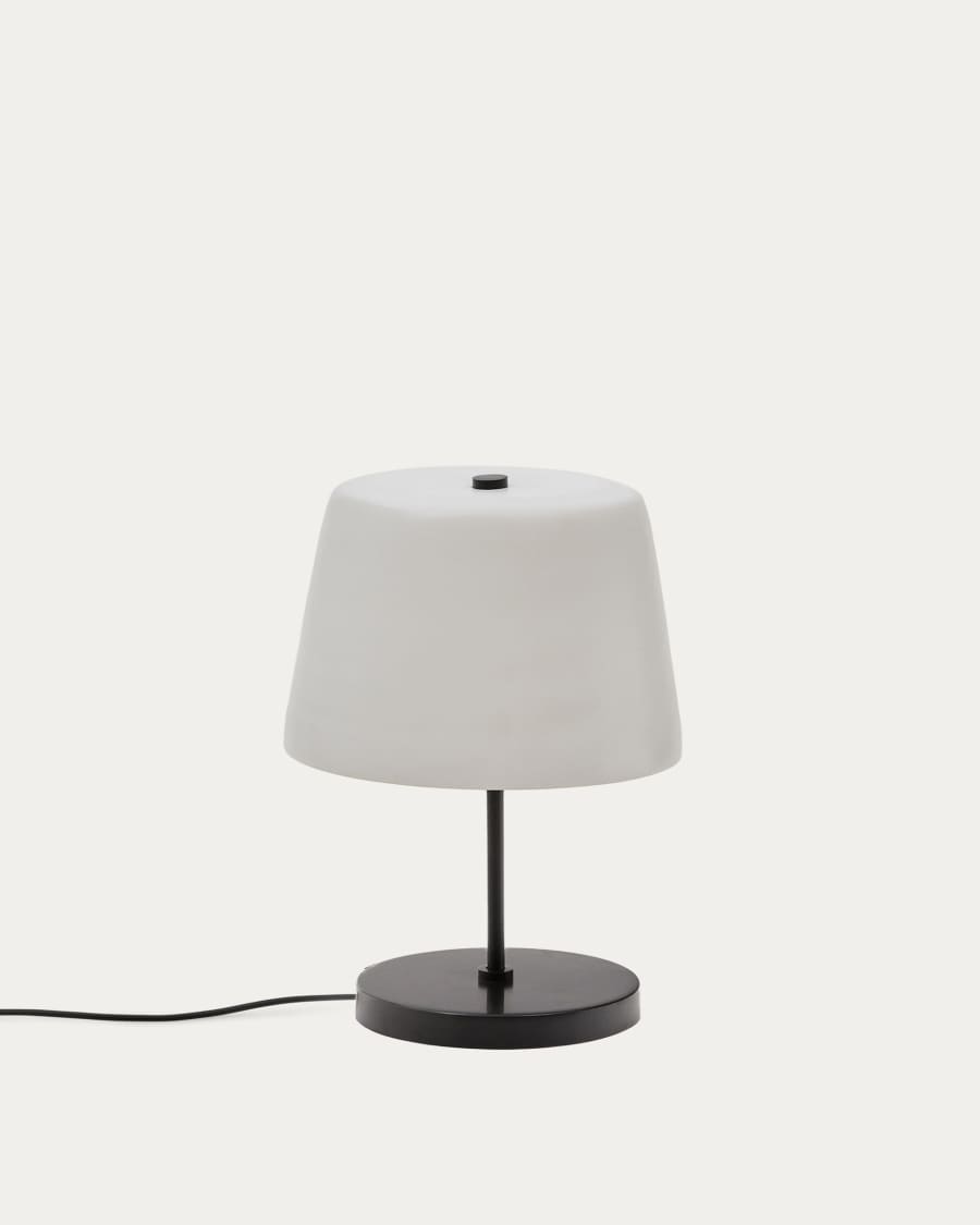 Nefar table lamp made of glazed glass and zinc
