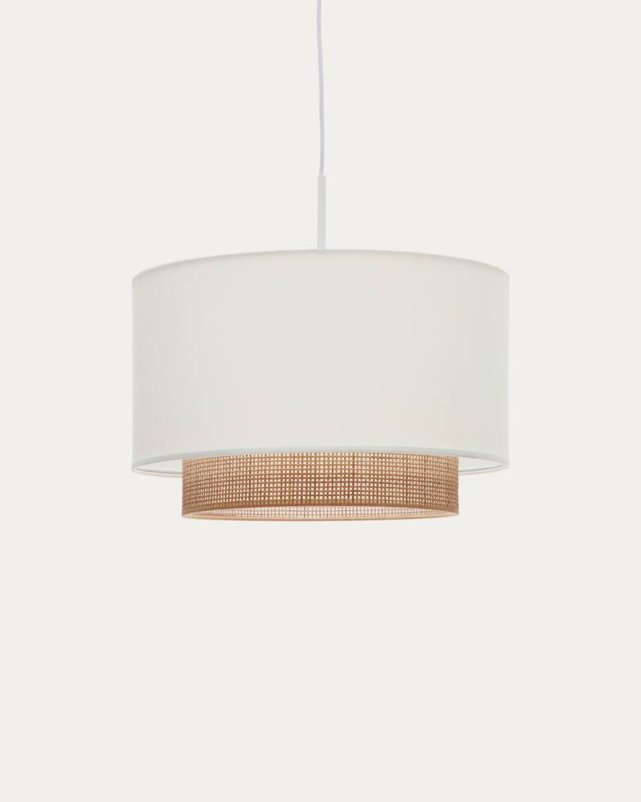 Erna bamboo ceiling lampshade with natural, white finish Ø 40 cm