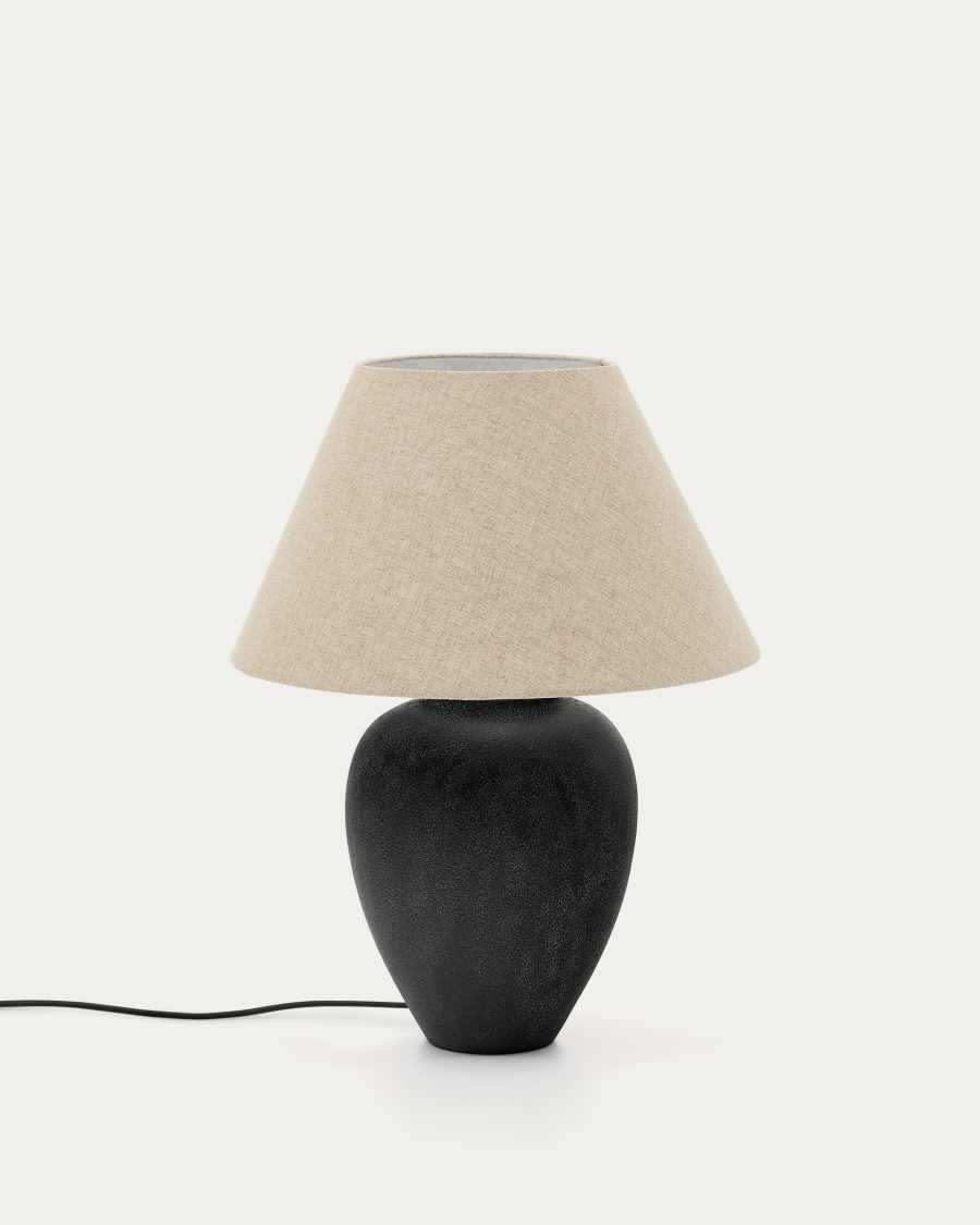 Mercadal ceramic table lamp in a black finish