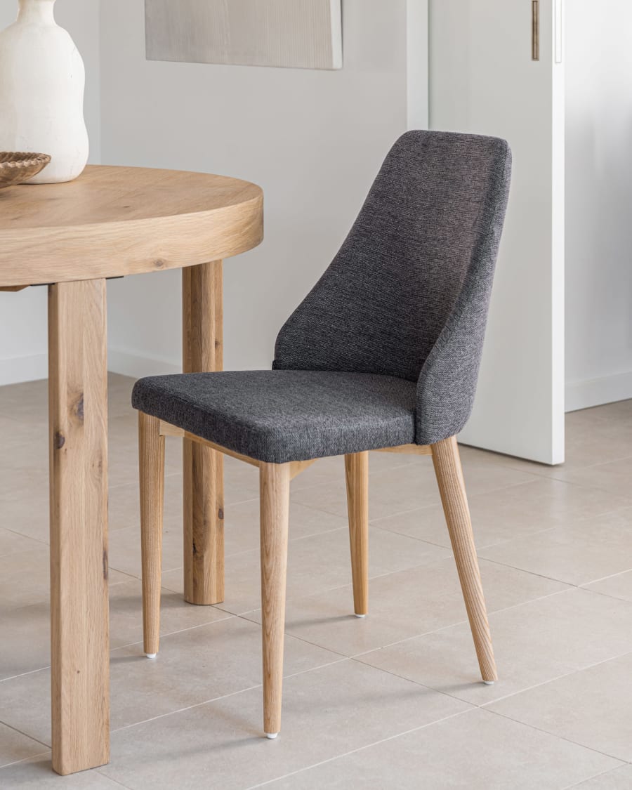 Grey chenille dining deals chairs