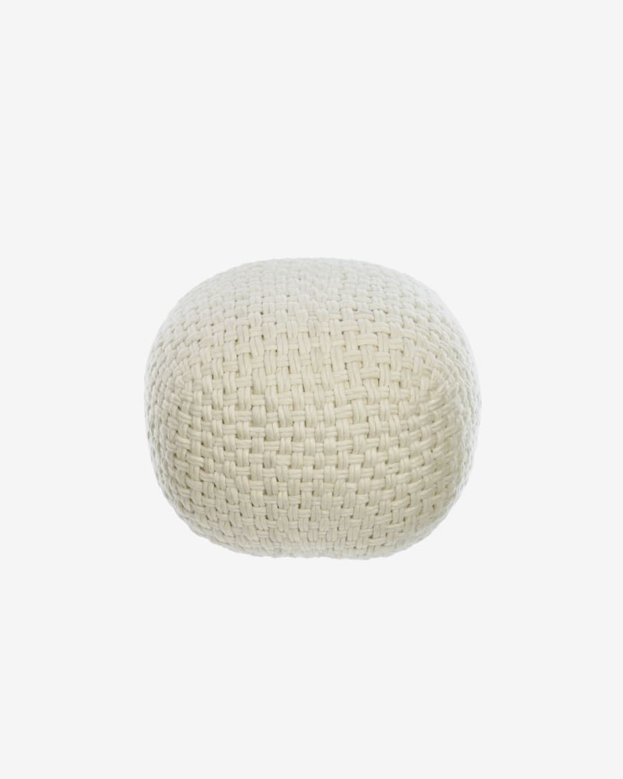 White store round pouf