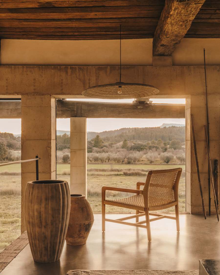 Cruilles natural fiber ceiling lamp shade in a natural finish, Ø 100 cm
