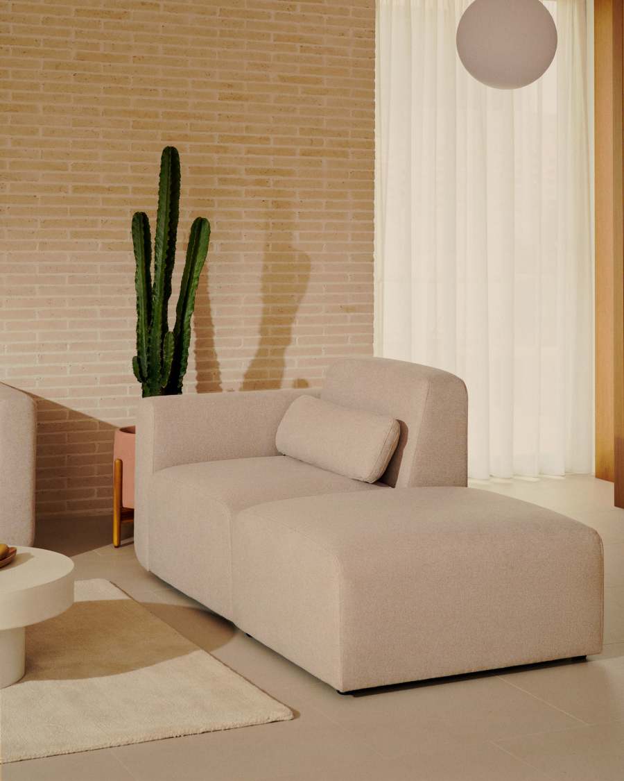Neom end pouffe in beige, 75 x 89 cm FSC Mix Credit