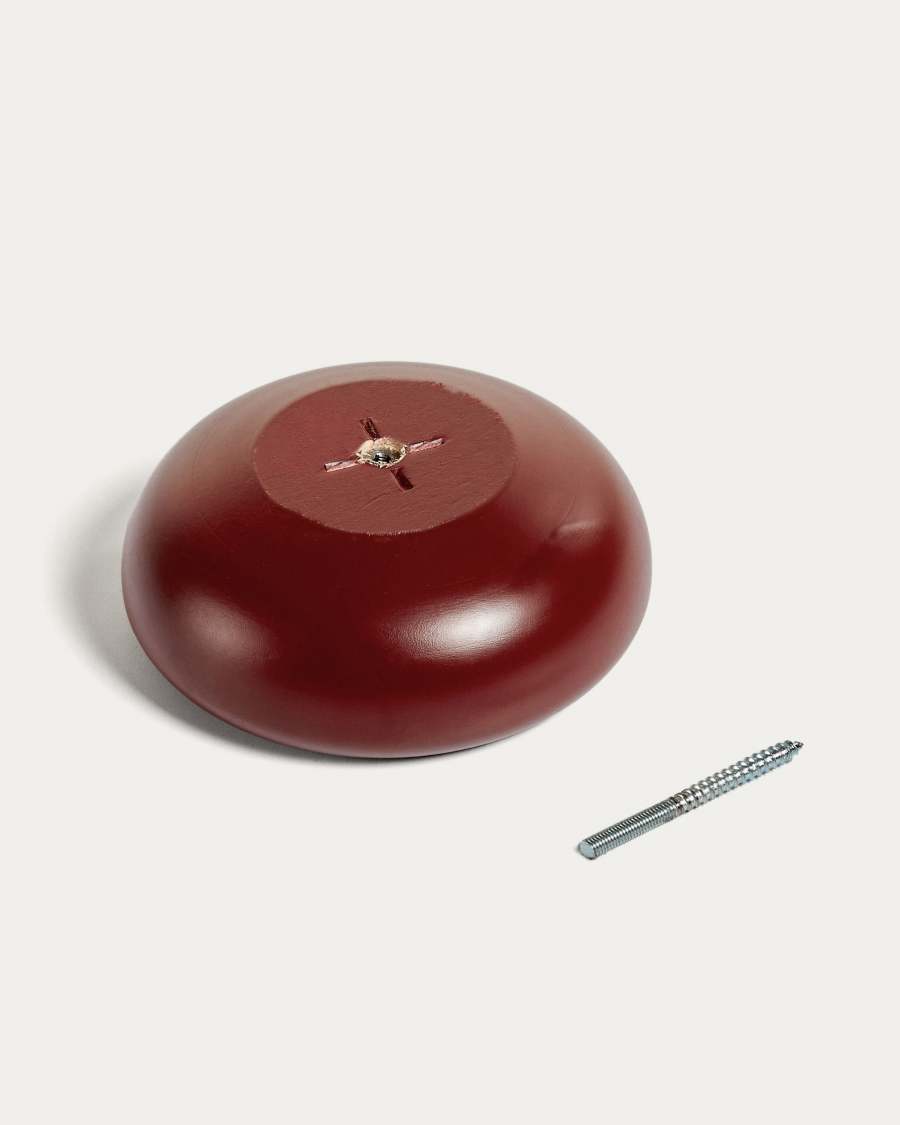 Nadue set of 3 solid beech wood wall hooks with a maroon finish