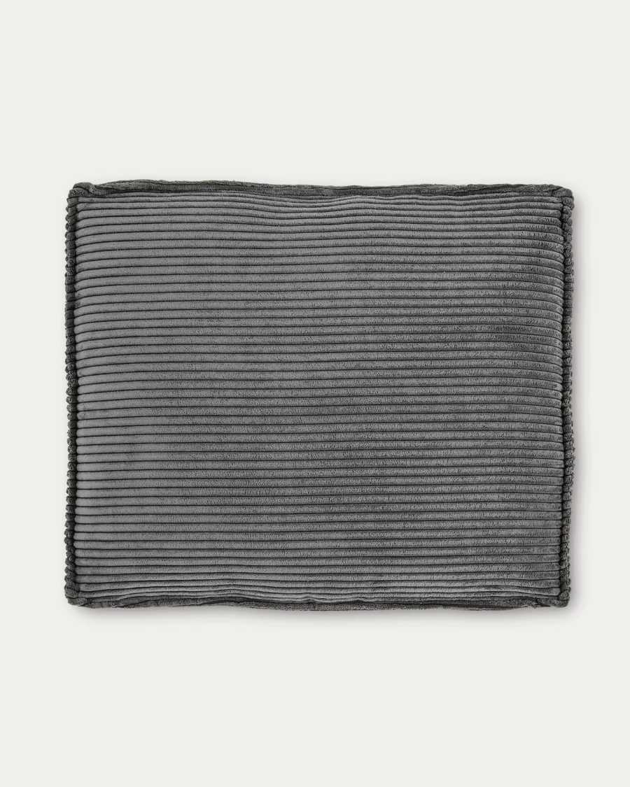 Blok cushion in grey wide seam corduroy, 50 x 60 cm FR