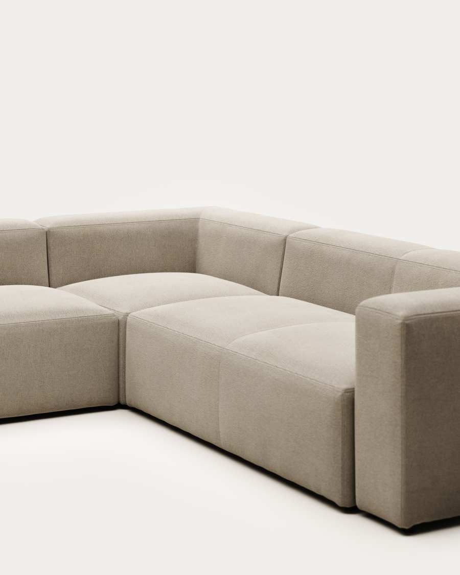 Blok 5 seater corner sofa in beige, 320 x 290 cm / 290 x 320 cm FR