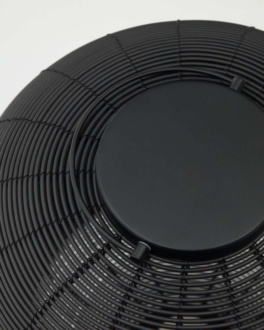Saranella large portable table lamp in black polyrattan