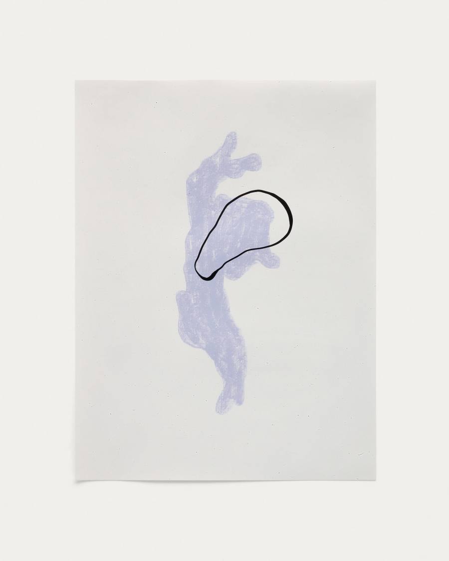 Inca blue and white paper print, 42 x 56 cm