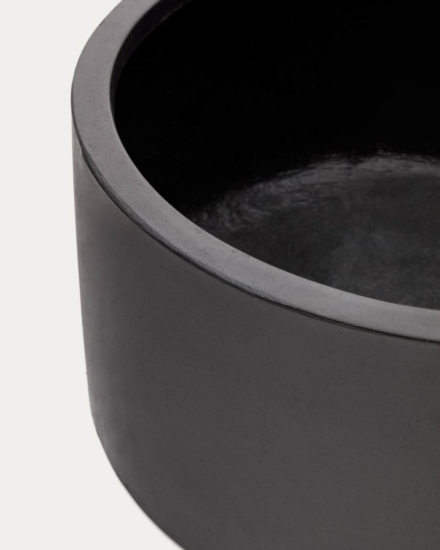 Aiguablava plant pot in black cement, Ø 62 cm
