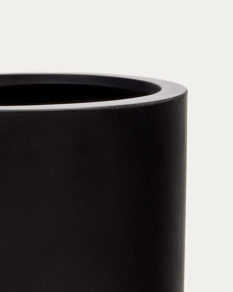 Aiguablava plant pot in black cement, Ø 42 cm
