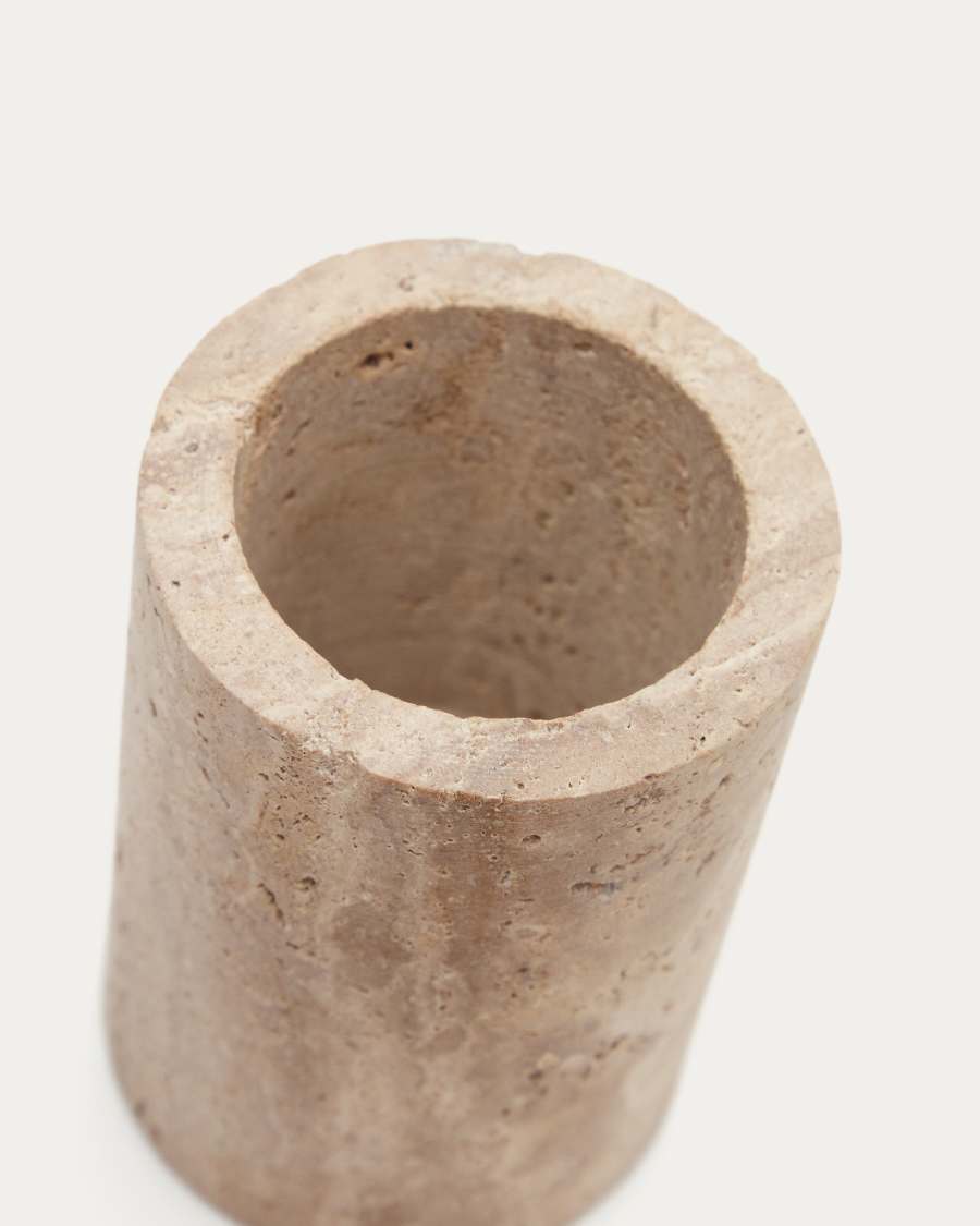 Macre beige travertine toothbrush holder