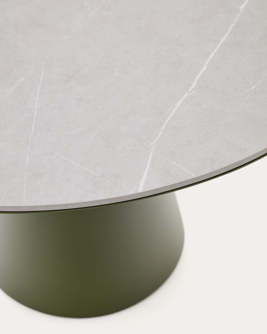 Tudons outdoor table in aluminium in a green ceramic table top, Ø120 cm