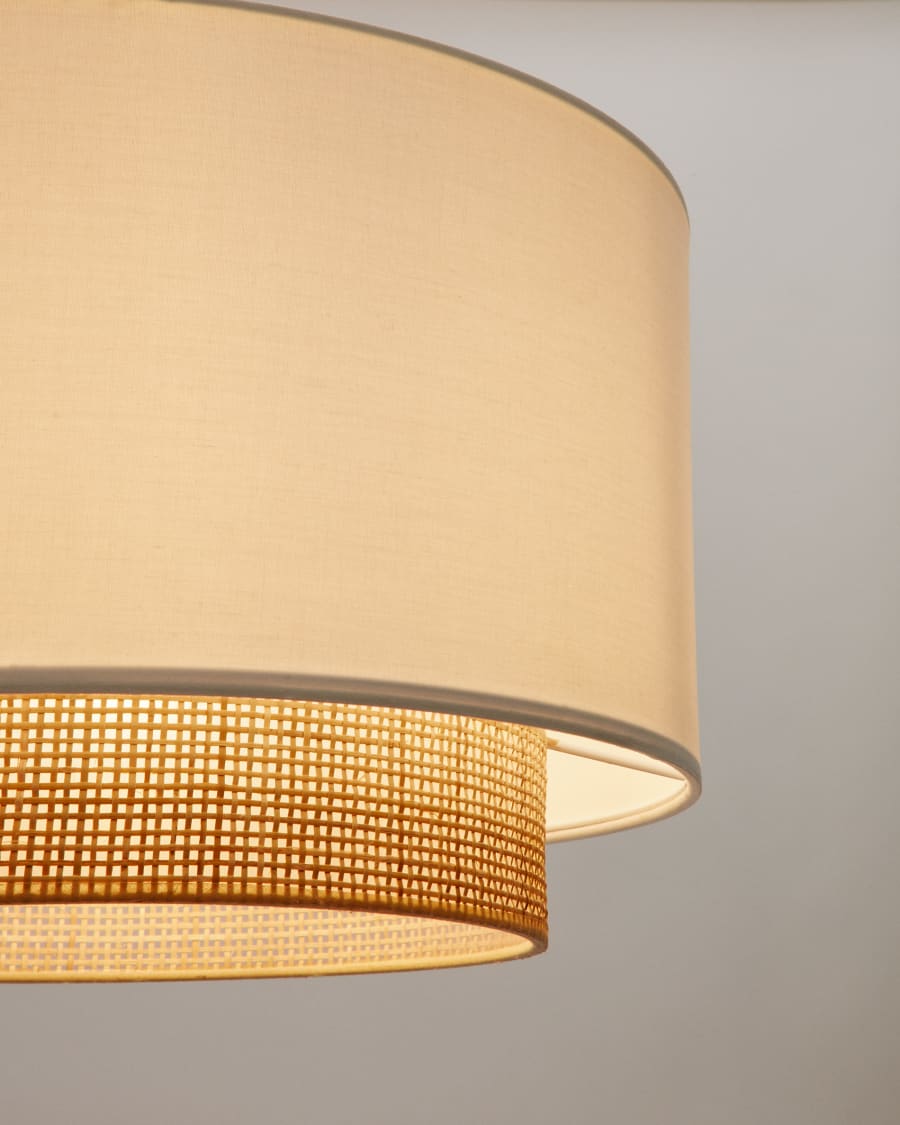 Erna bamboo ceiling lampshade with natural, white finish Ø 40 cm