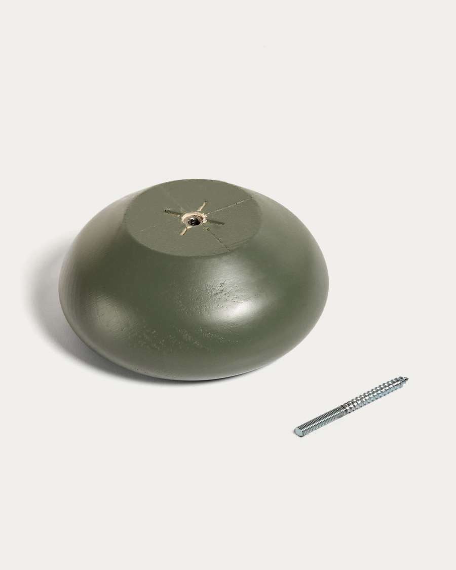 Nadue set of 3 solid beech wood wall hooks with a green finish