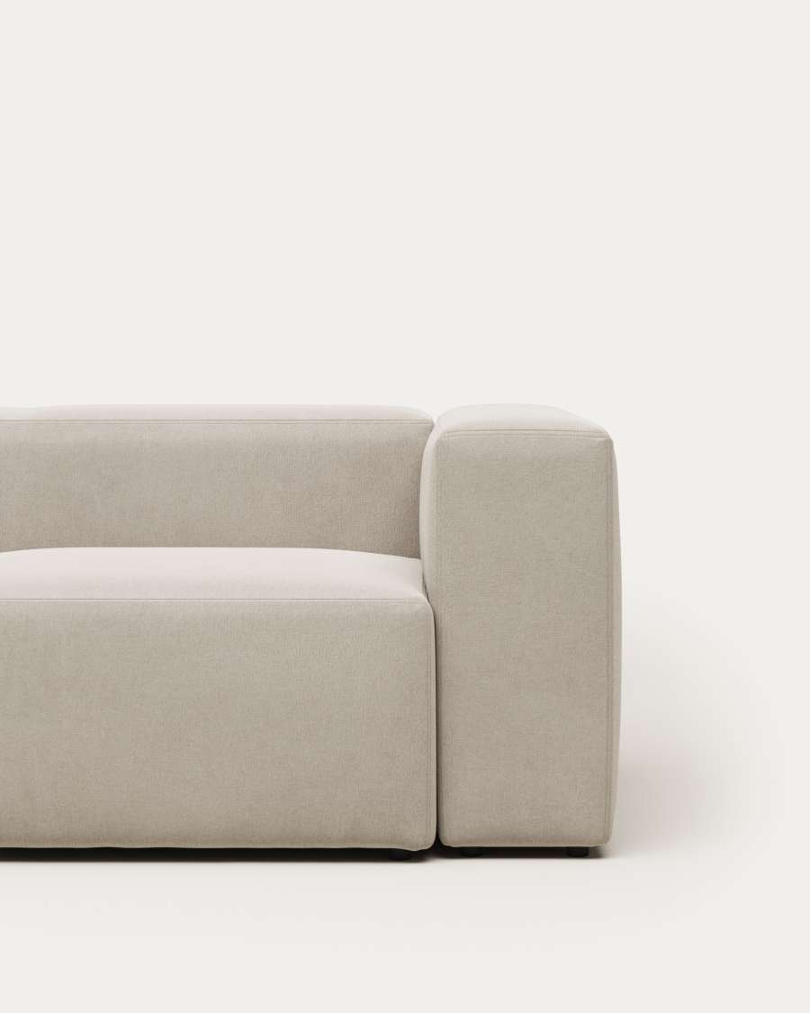 Blok fire-retardant 3-seater sofa in white chenille 240cm