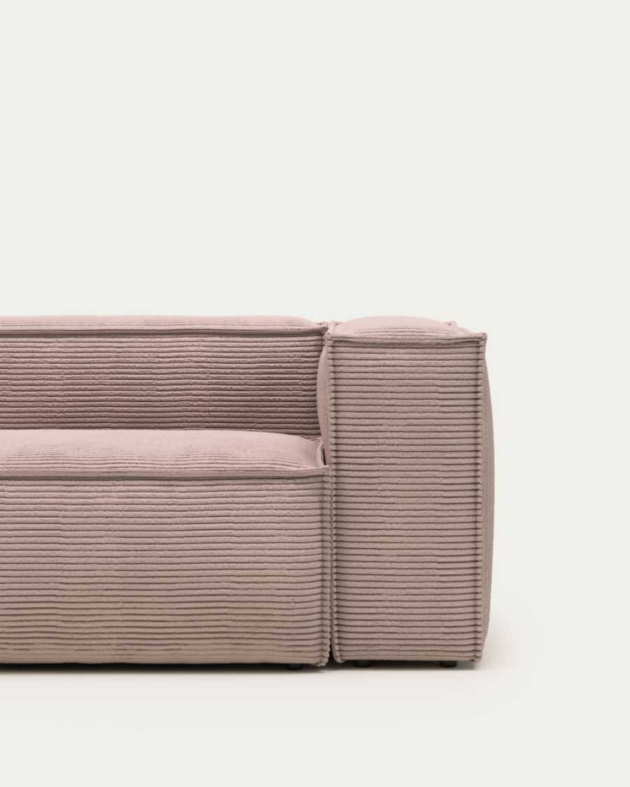 Blok 3 seater sofa in pink corduroy, 240 cm FR