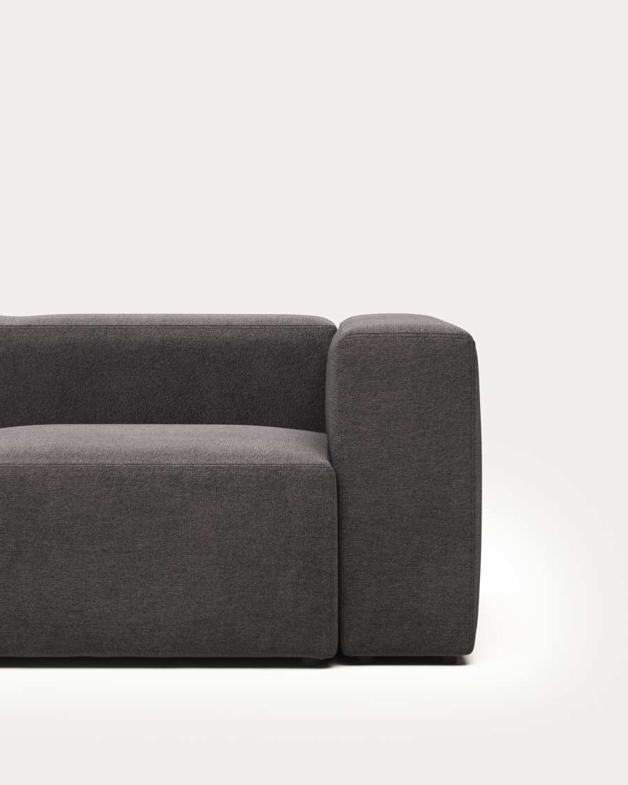 Blok fire-retardant 2-seater sofa in grey chenille 210cm