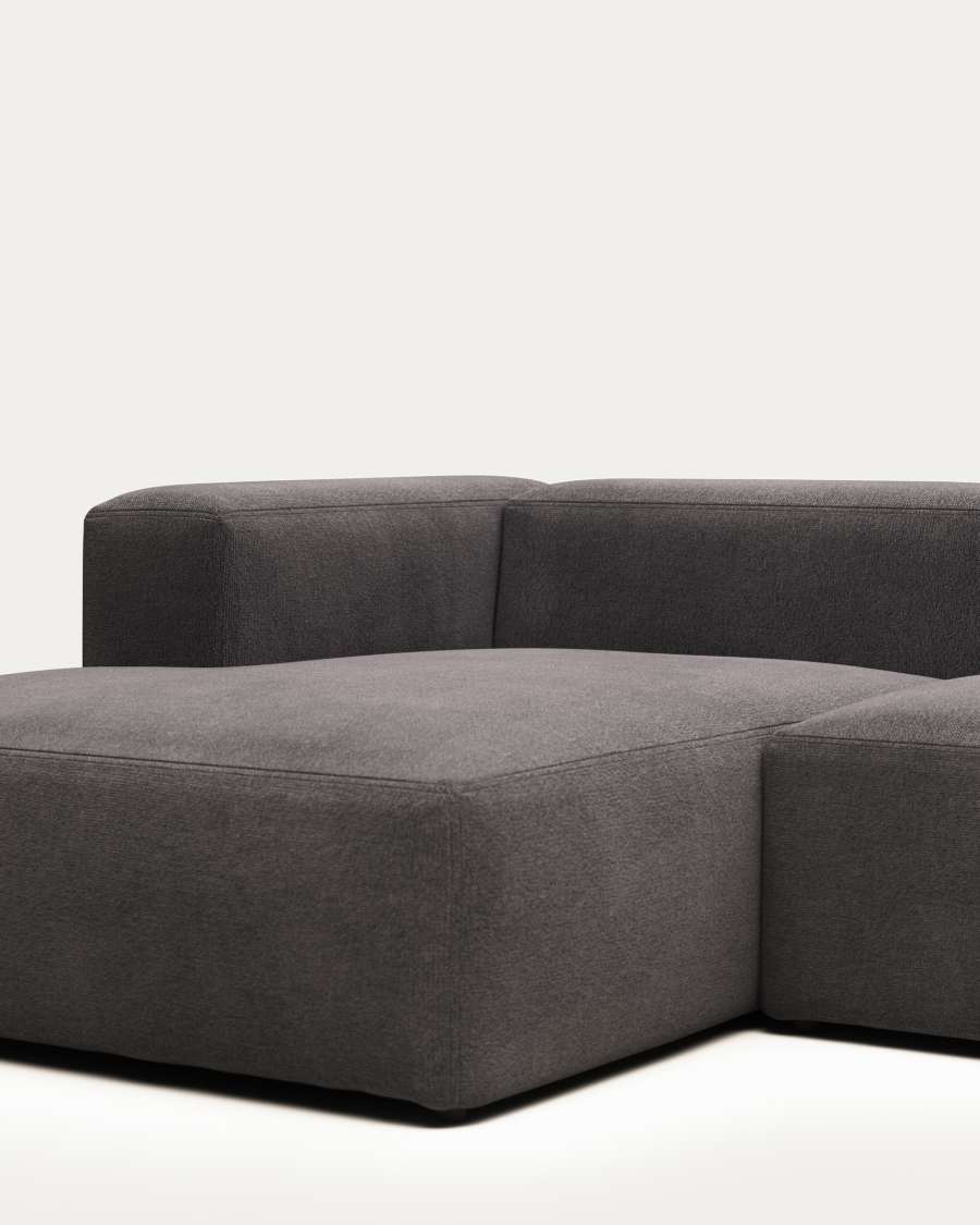 Blok 4 seater sofa with left side chaise longue in grey, 330 cm FR