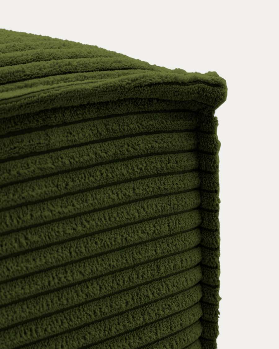 Blok footrest in green thick corduroy 90 x 74cm FSC Mix Credit