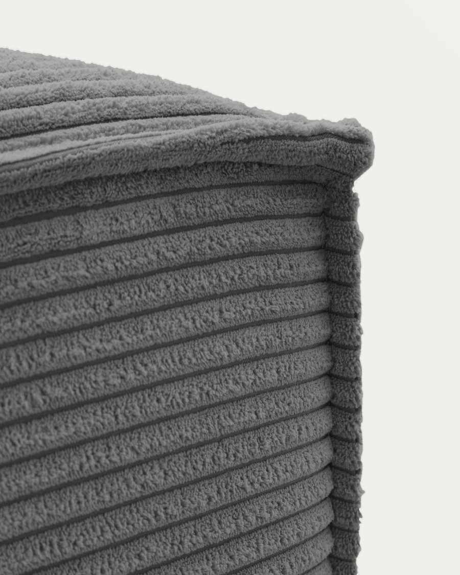 Blok fire-retardant footrest in thick grey corduroy 90 x 74cm FSC Mix Credit
