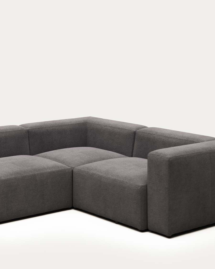 Blok 4 seater corner sofa in grey, 320 x 230 cm / 230 x 320 cm FR