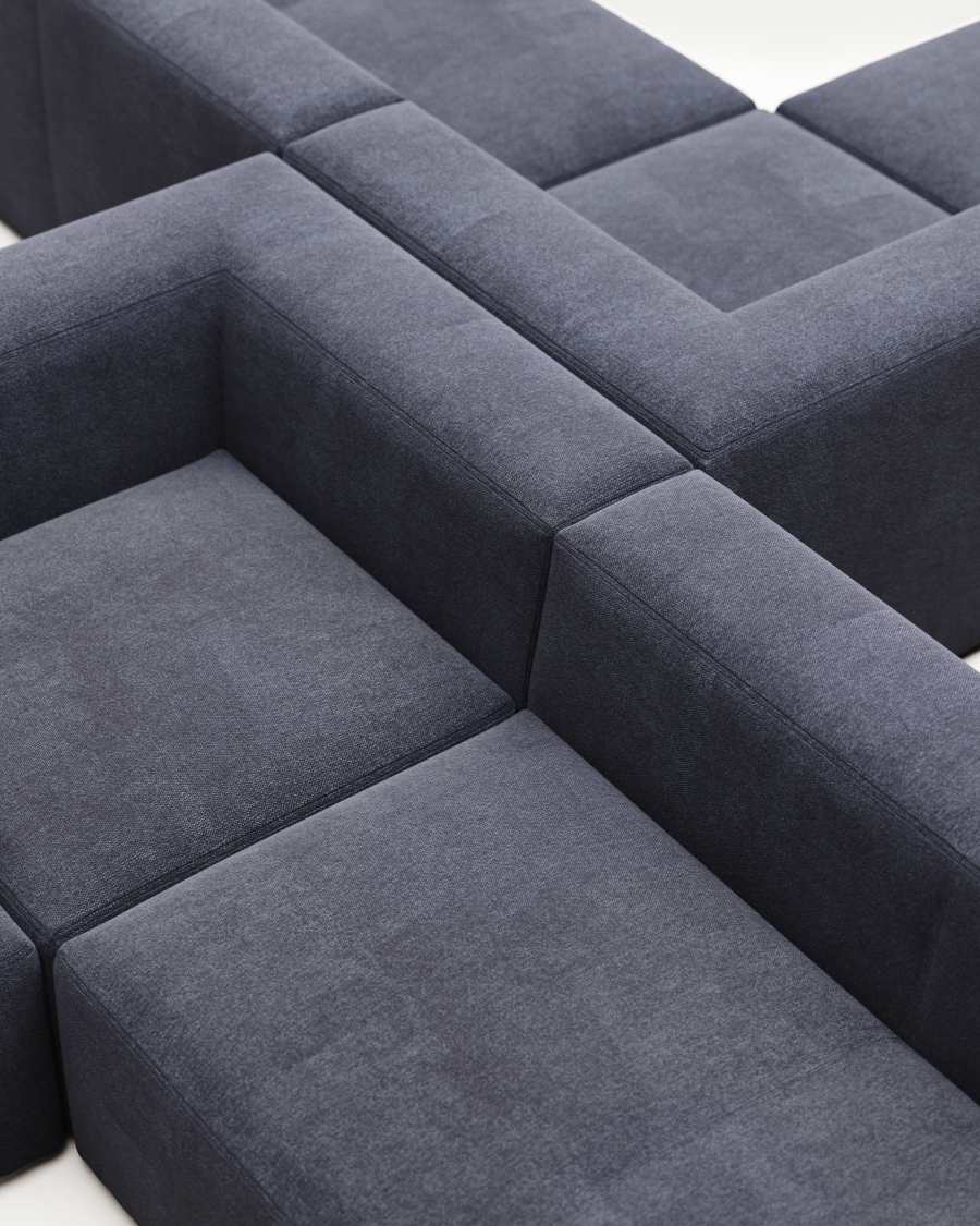 Blok 6 seater corner sofa in blue, 320 x 320 cm FR