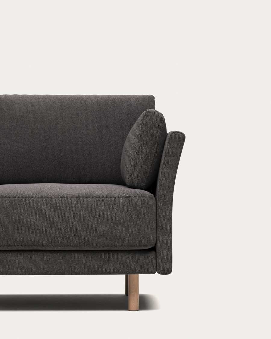 Gilma 2 seater sofa in grey with natural finish legs, 170 cm FR