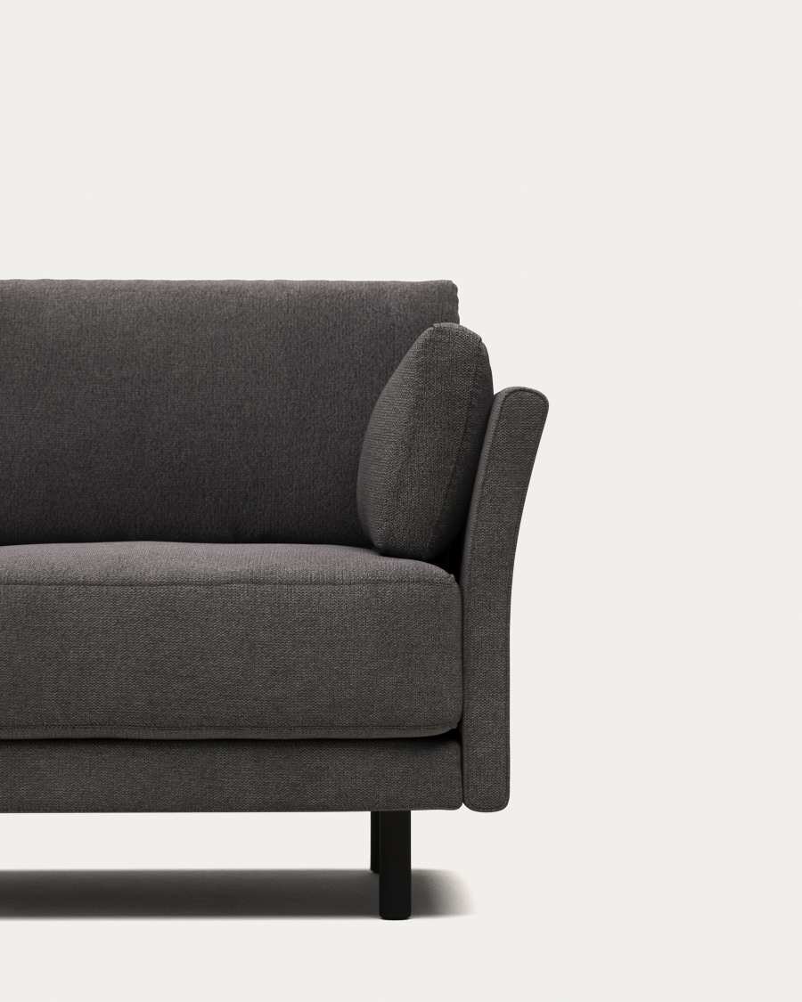 Gilma 2 seater sofa in grey with black finish legs, 170 cm FR