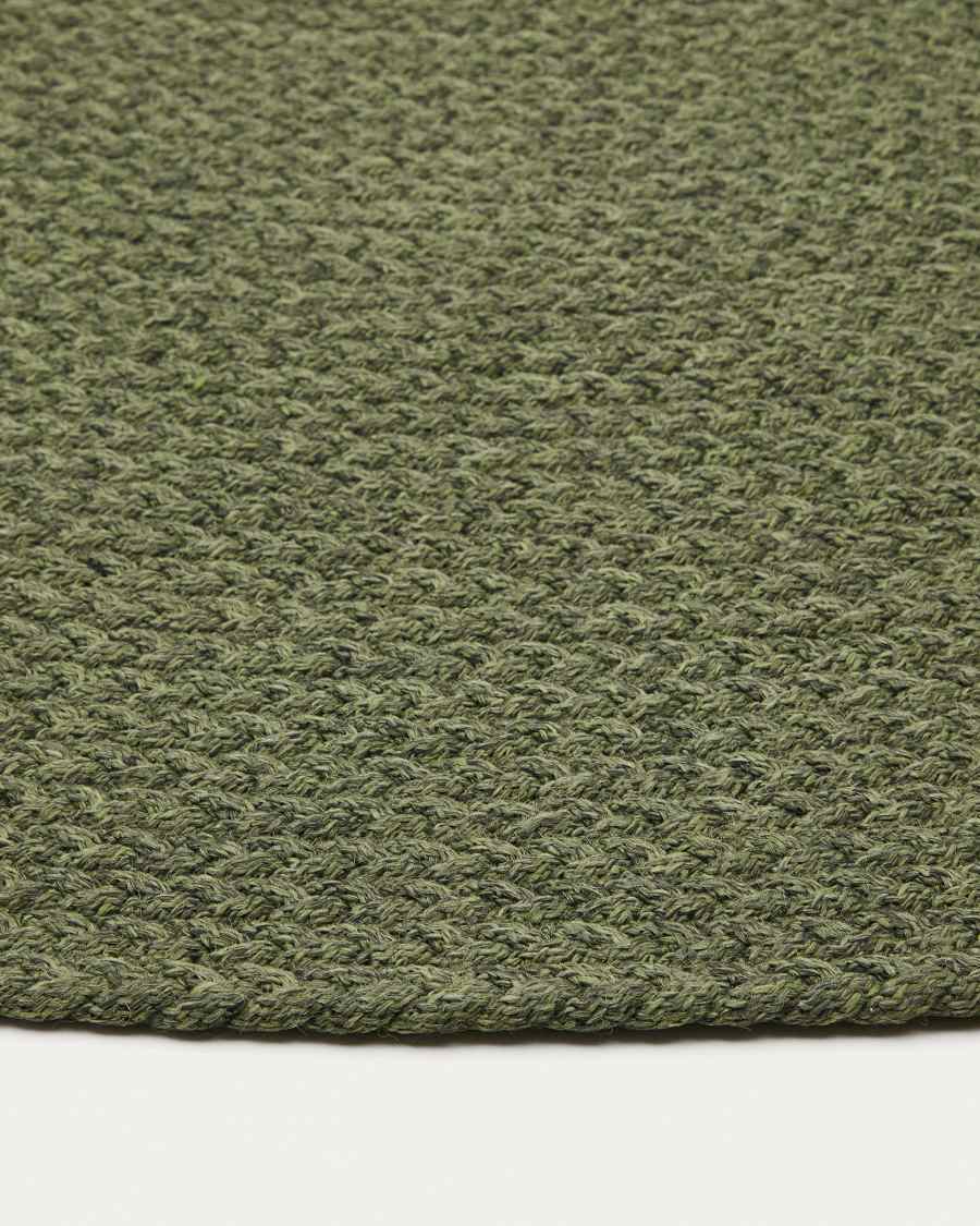Despas green round rug made from synthetic fibres Ø 200 cm