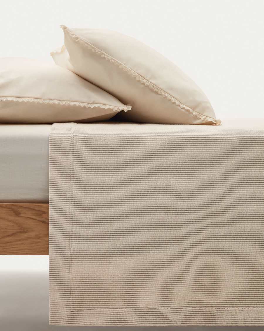 Bedar 100% cotton beige quilt for bed 150/160 cm