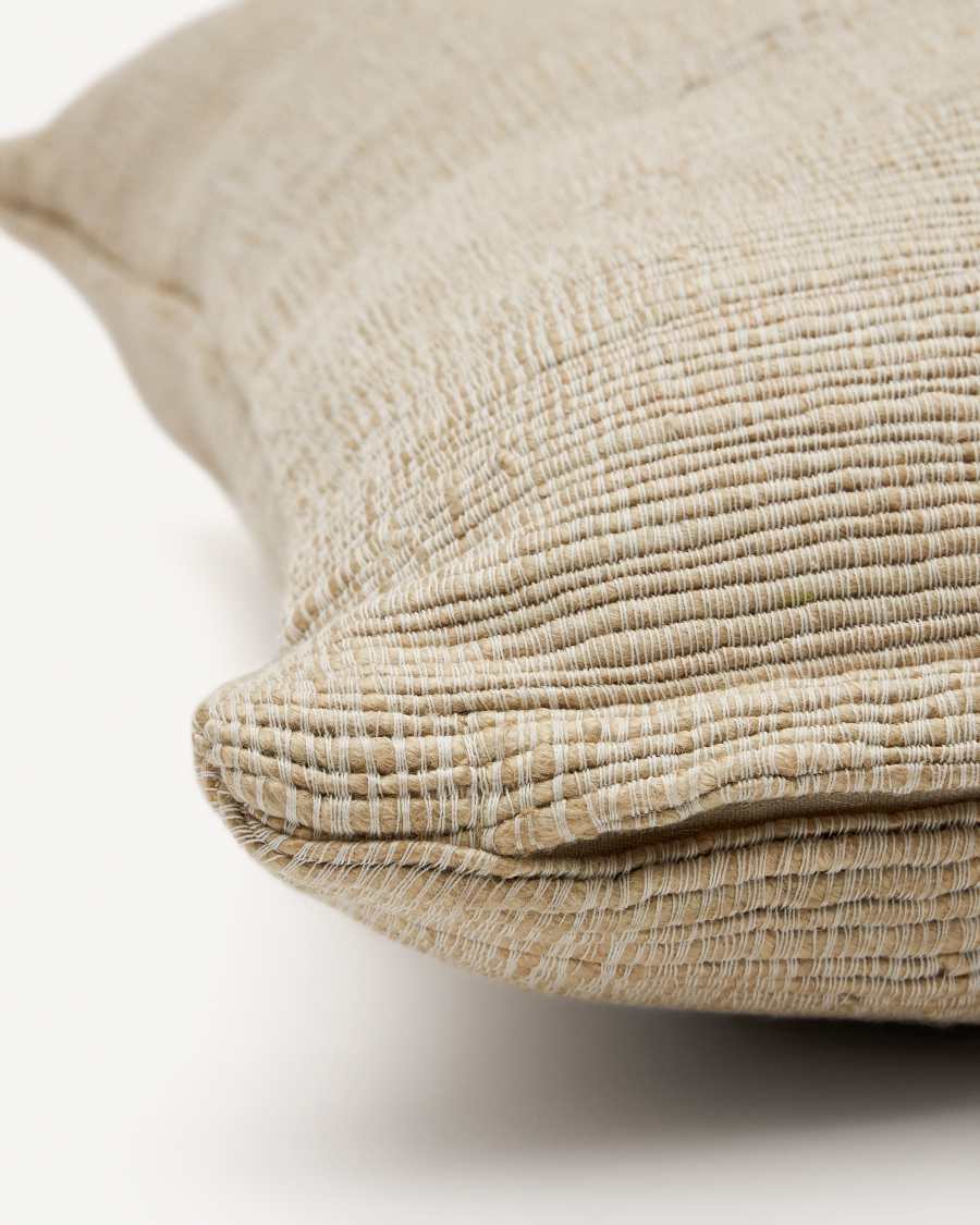 Machiel cushion cover in beige and white viscose jaquard 50 x 50 cm