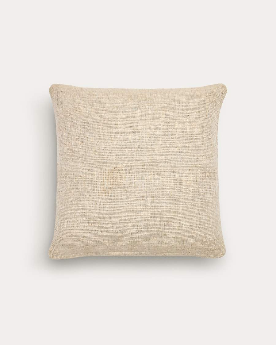 Machiel cushion cover in beige and white viscose jaquard 50 x 50 cm