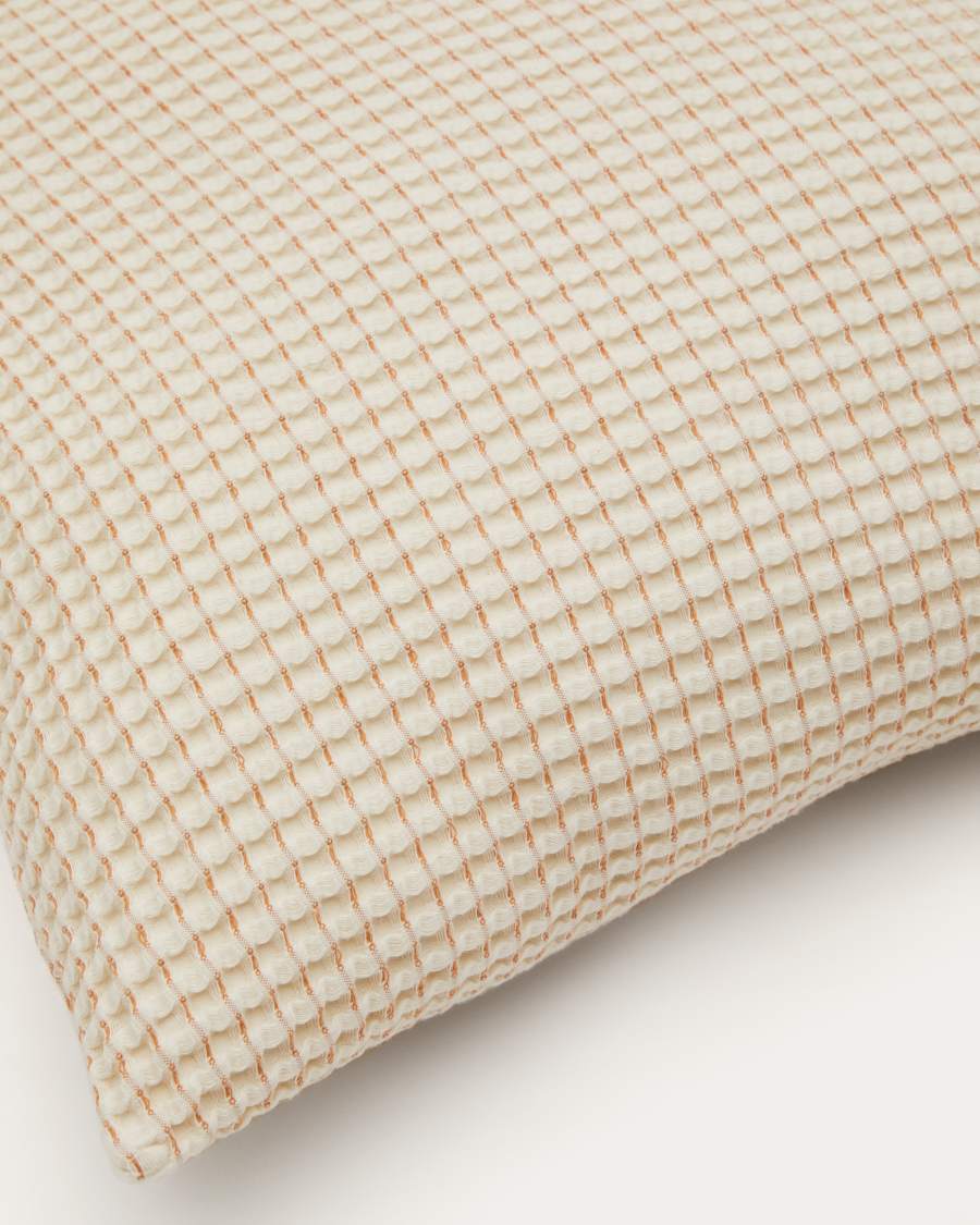 Senara set of 2 ecru cotton cushion covers with beige structure 50 x 50 cm