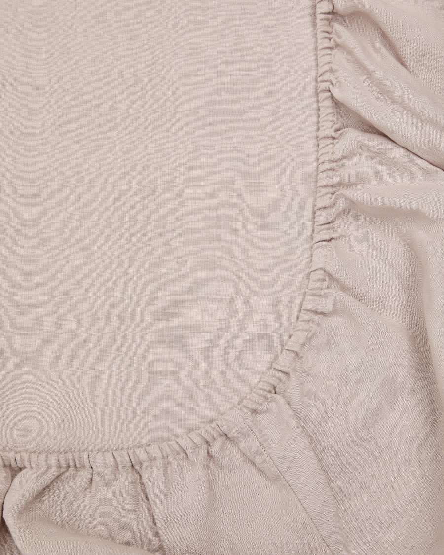 Simmel grey linen blend adjustable bottom sheet for 90 cm bed
